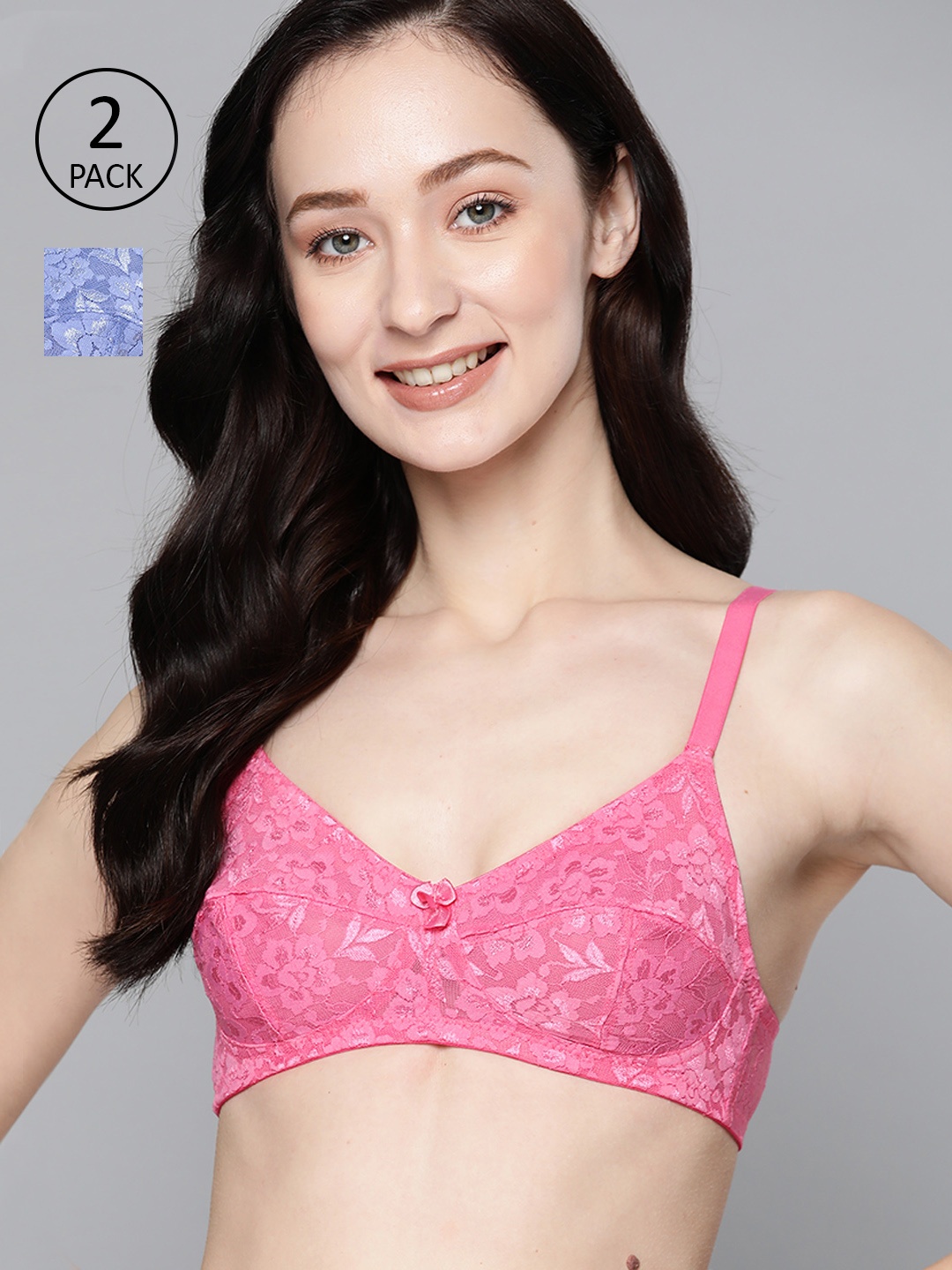 

Mast & Harbour Pack of 2 Blue & Pink Floral Everyday Bra