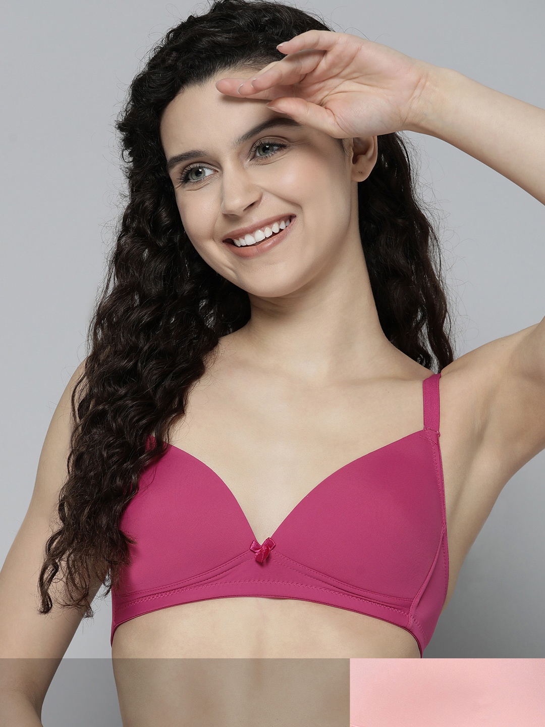 

Mast & Harbour Women Pack Of Two Solid Lightly Padded Bra, Peach