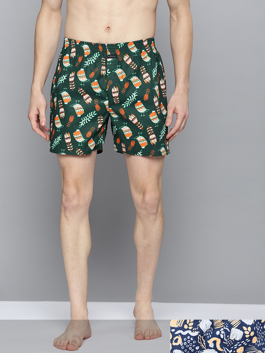 

Mast & Harbour Men Pack of 2 Pure Cotton Printed Boxers MNH-KEN-MBOX- PRINT-02YW-, Navy blue