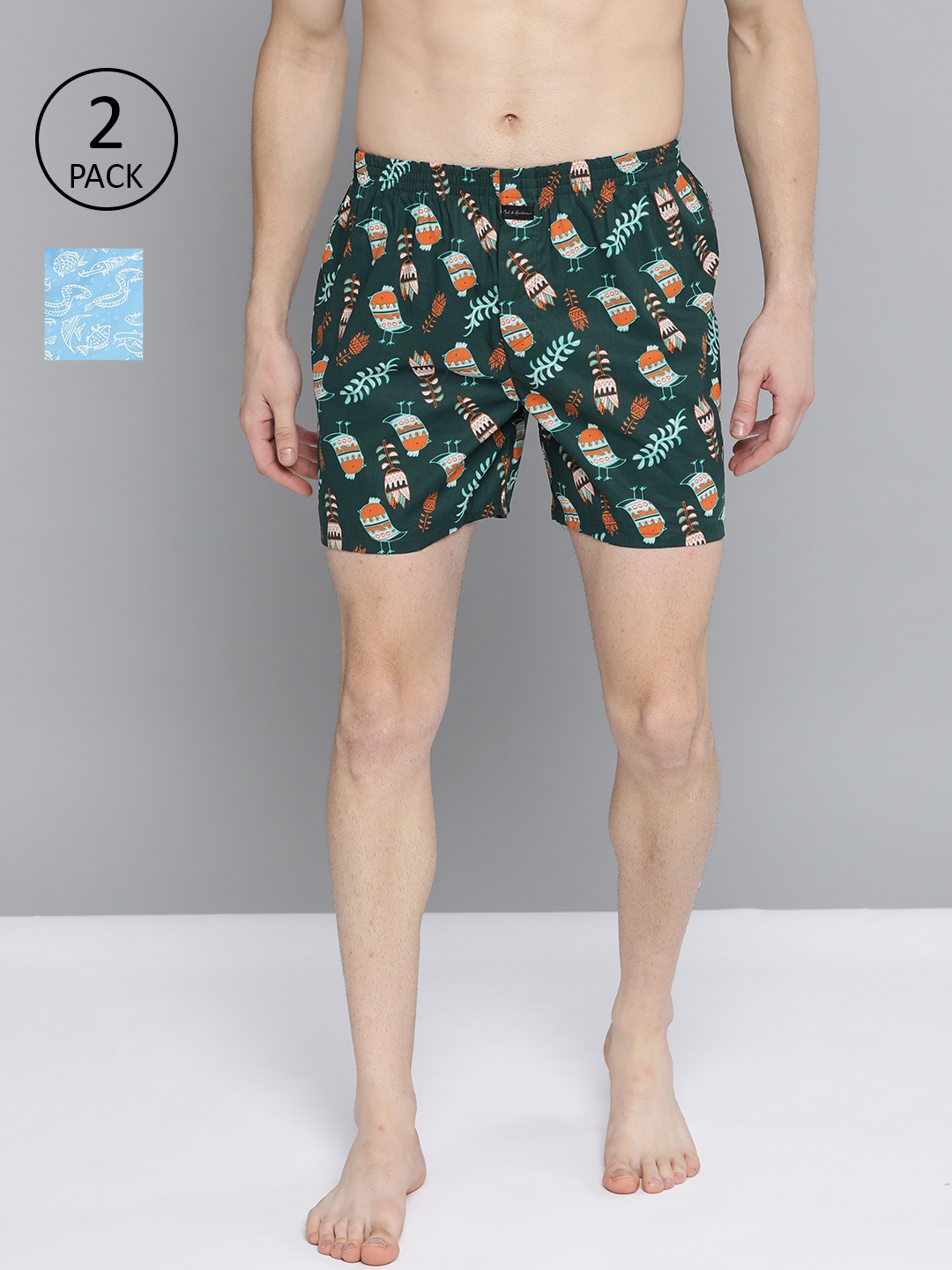 

Mast & Harbour Men Pack of 2 Printed Boxers MNH-KEN-MBOX- PRINT-02YL, Blue