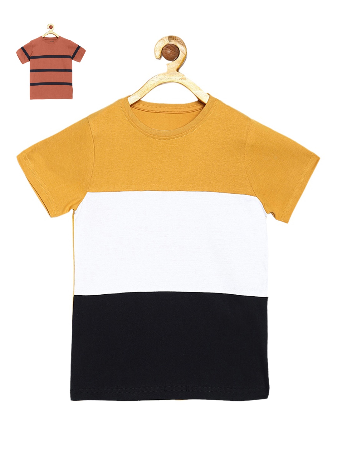 

DILLINGER Boys Mustard Pack of 2 Pure Cotton T-shirts