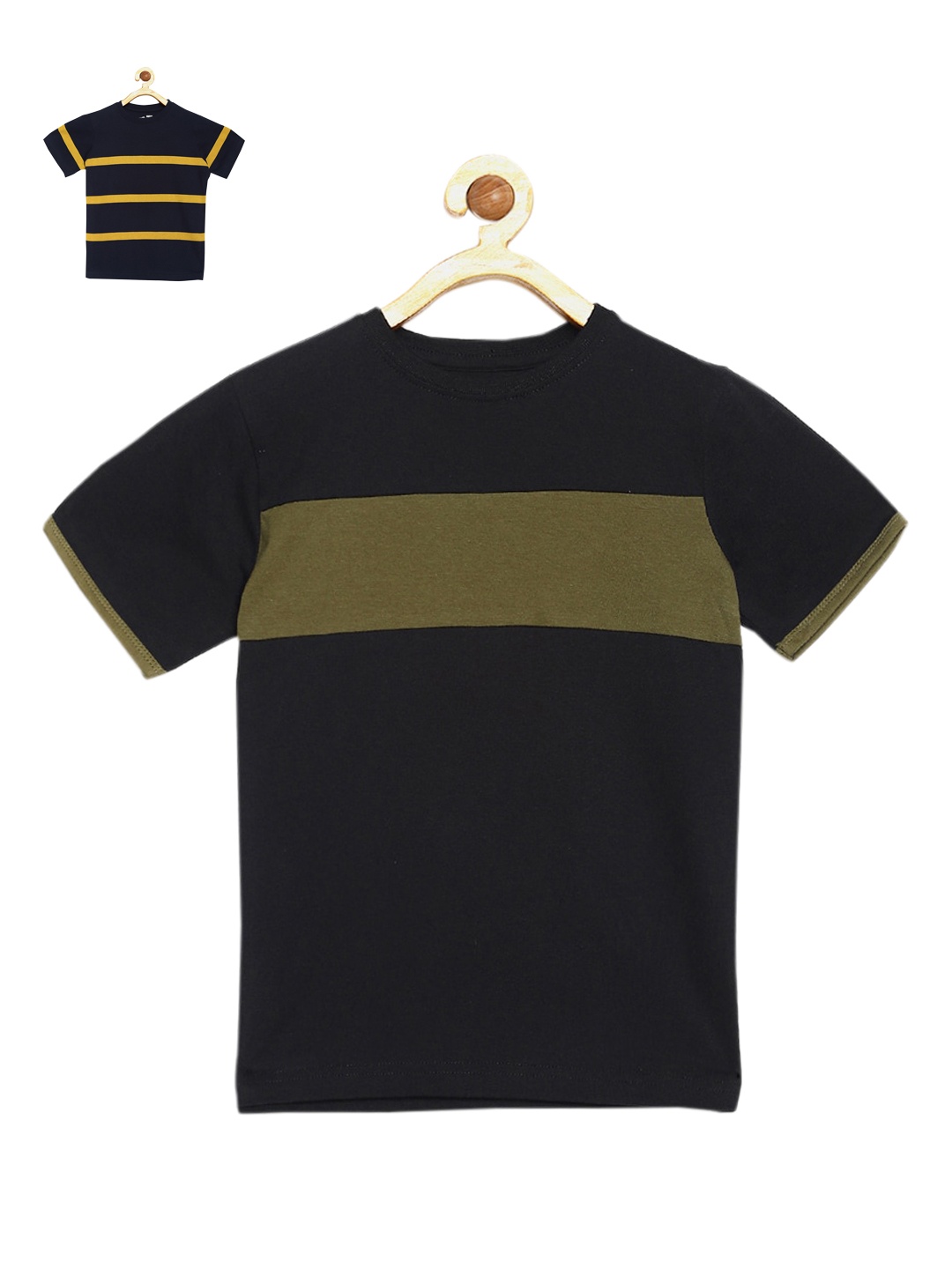 

DILLINGER Boys Black Navy Blue Pack of 2 Pure Cotton T-shirt