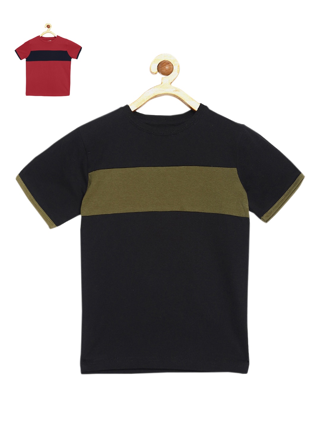 

DILLINGER Boys Pack of 2 Colourblocked Cotton T-Shirt, Multi