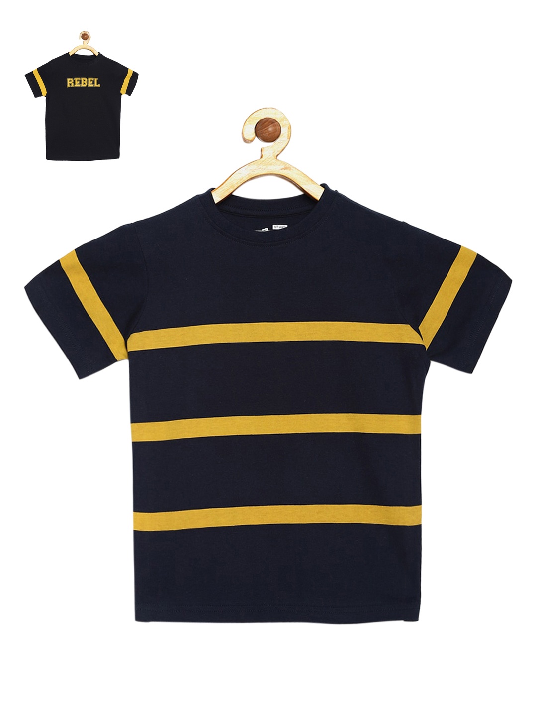 

DILLINGER Boys Navy Blue Black Pack of 2 Pure Cotton T-shirt