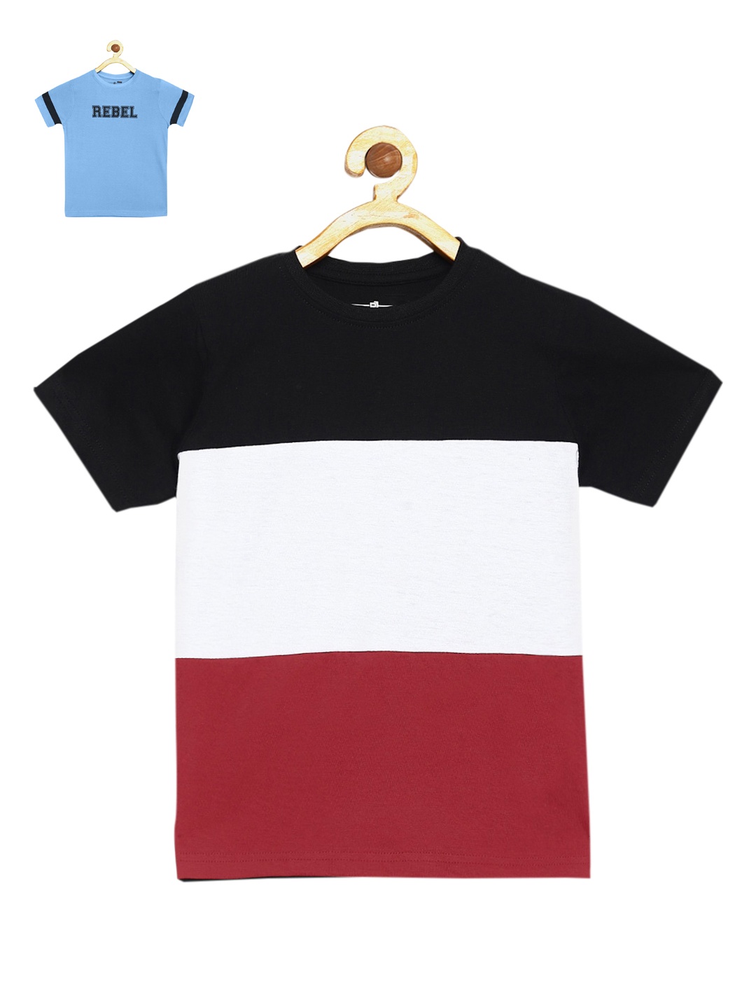 

DILLINGER Boys Pack of 2 Round Neck Cotton Pure Cotton T-shirt, Black