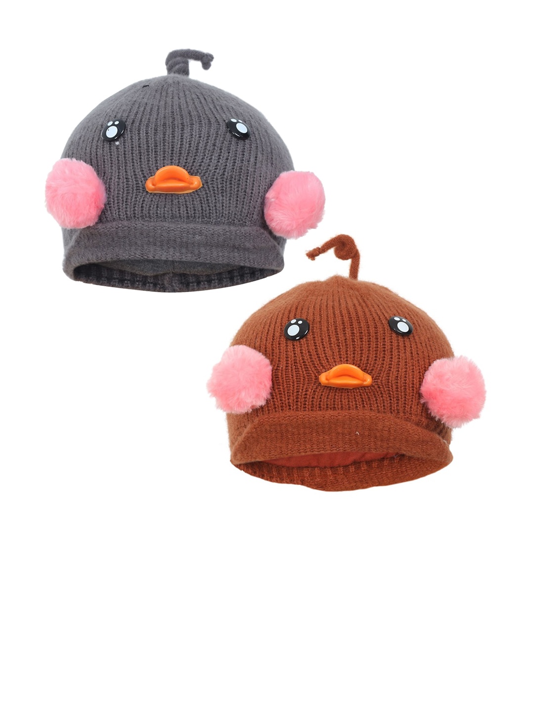

FabSeasons Boys Brown & Pink Beanie
