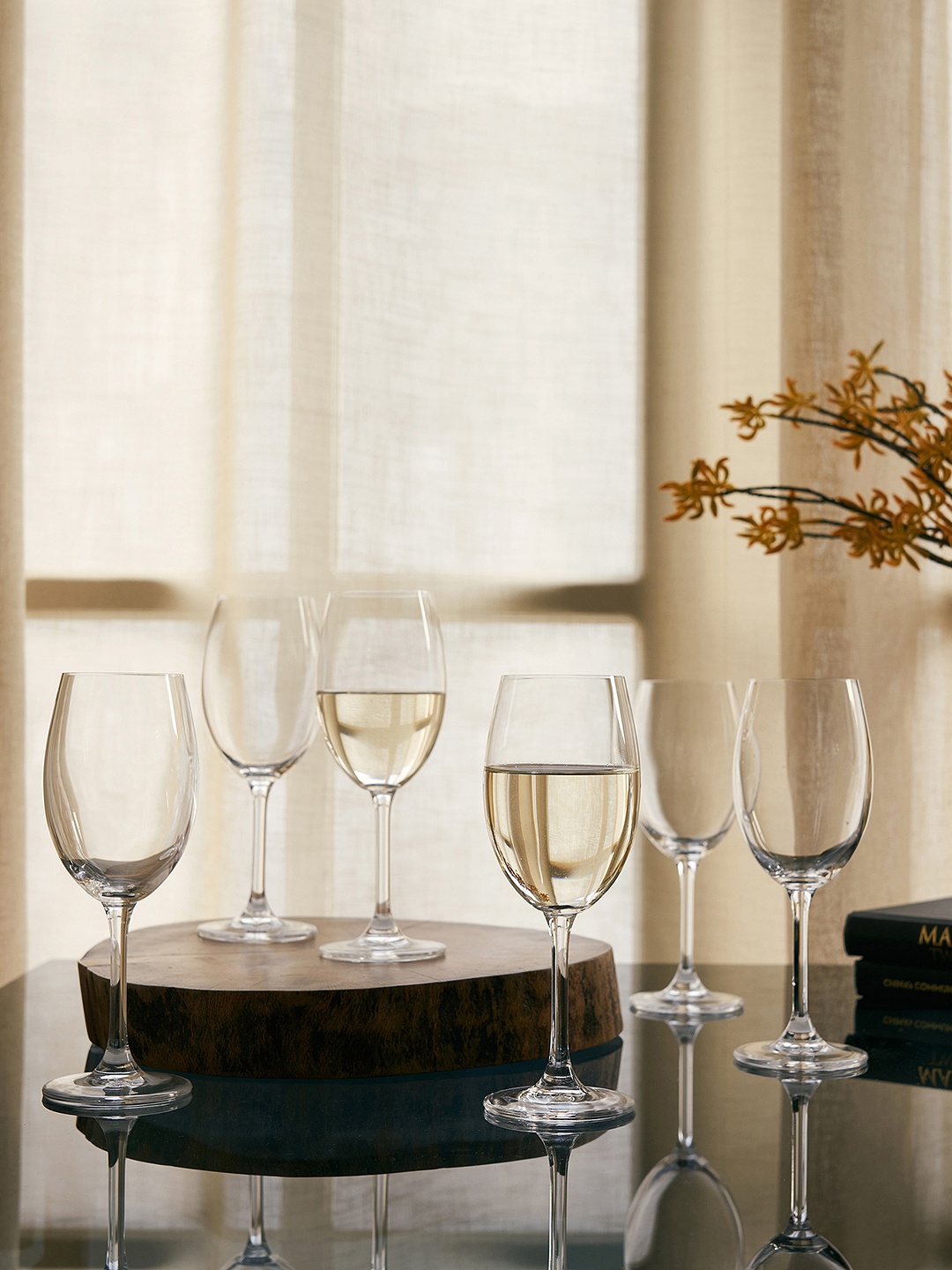 

Pure Home and Living Set Of 6 Transparent Clear Sylvia White Wine Glass