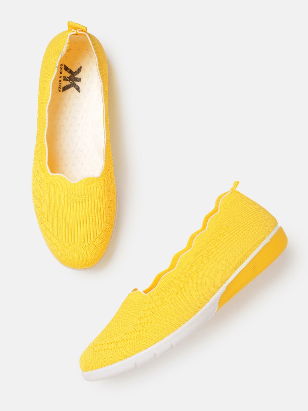 

Kook N Keech Women Yellow Woven Design Ballerinas