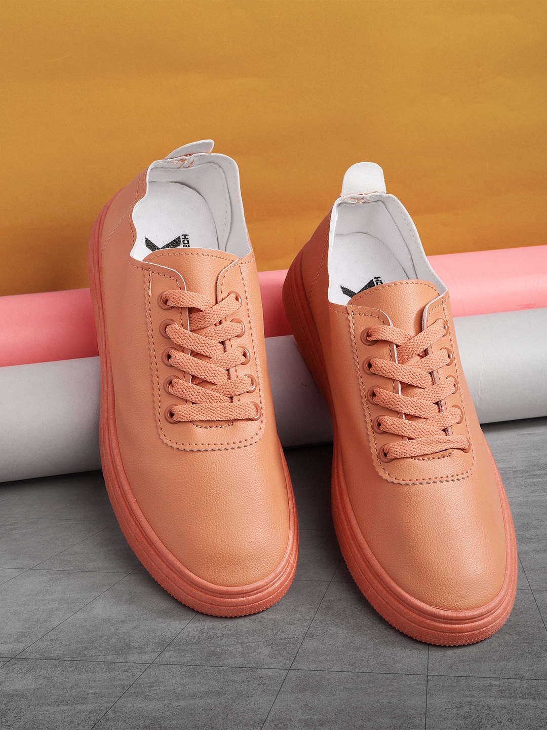 

Kook N Keech Women Orange Solid Sneakers