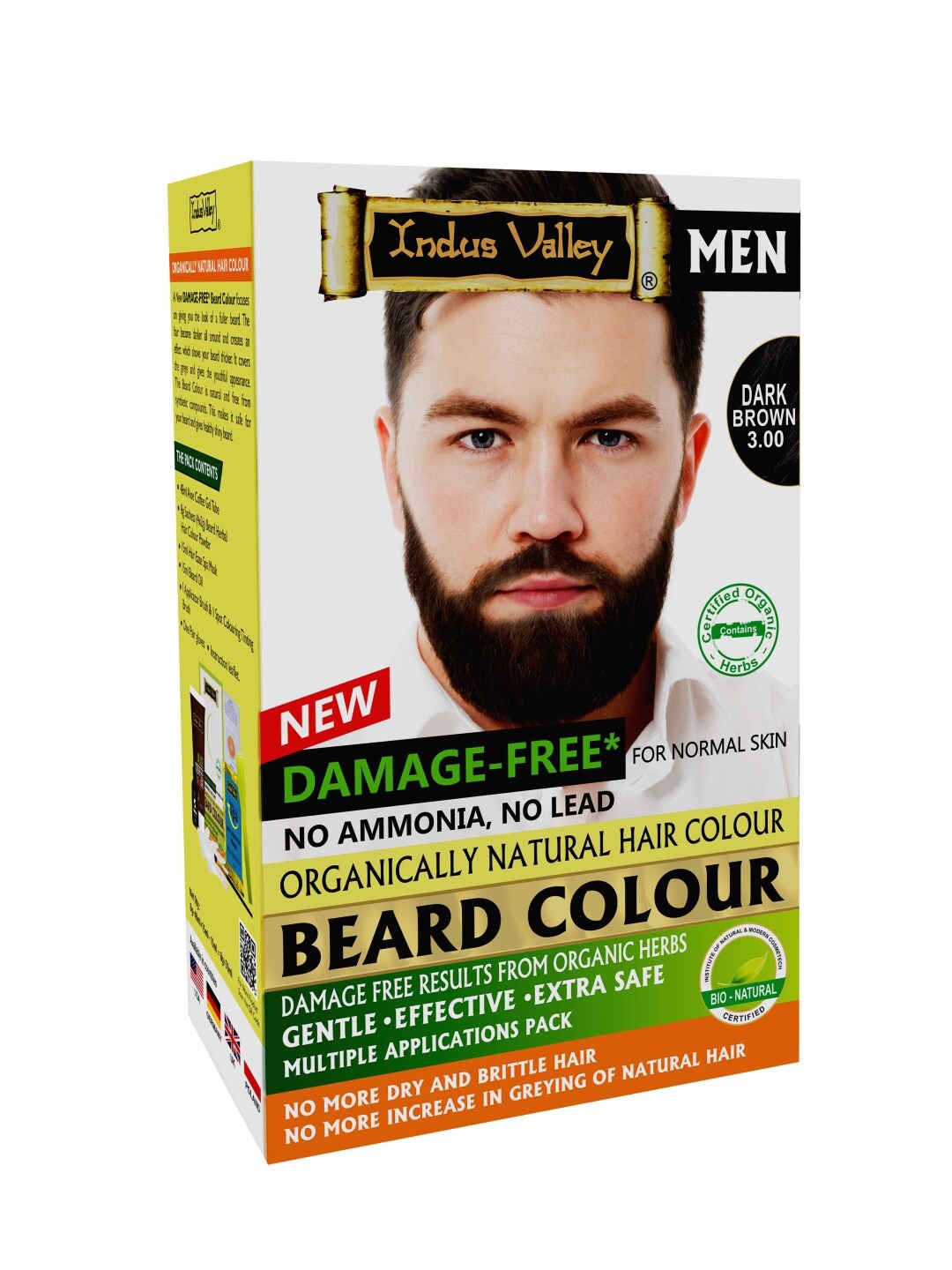 

Indus Valley Men Beard Colour Damage Free Dark Brown - 86 ml
