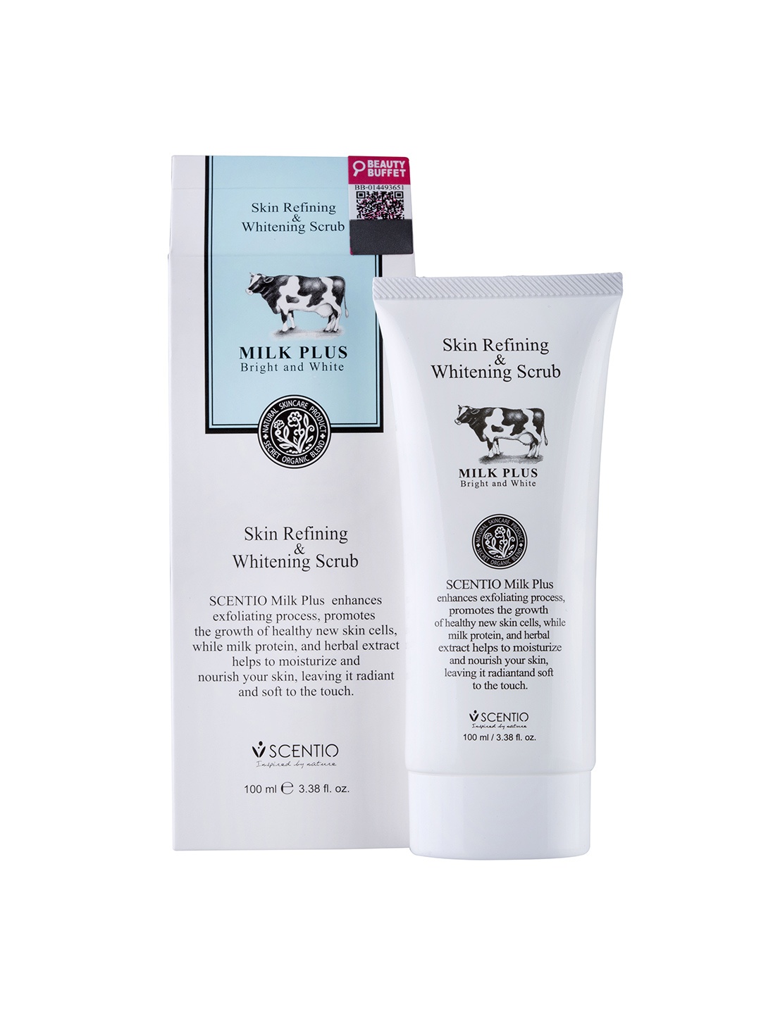 

BEAUTY BUFFET Scentio Milk Plus Skin Refining & Whitening Scrub - 100 ml, White