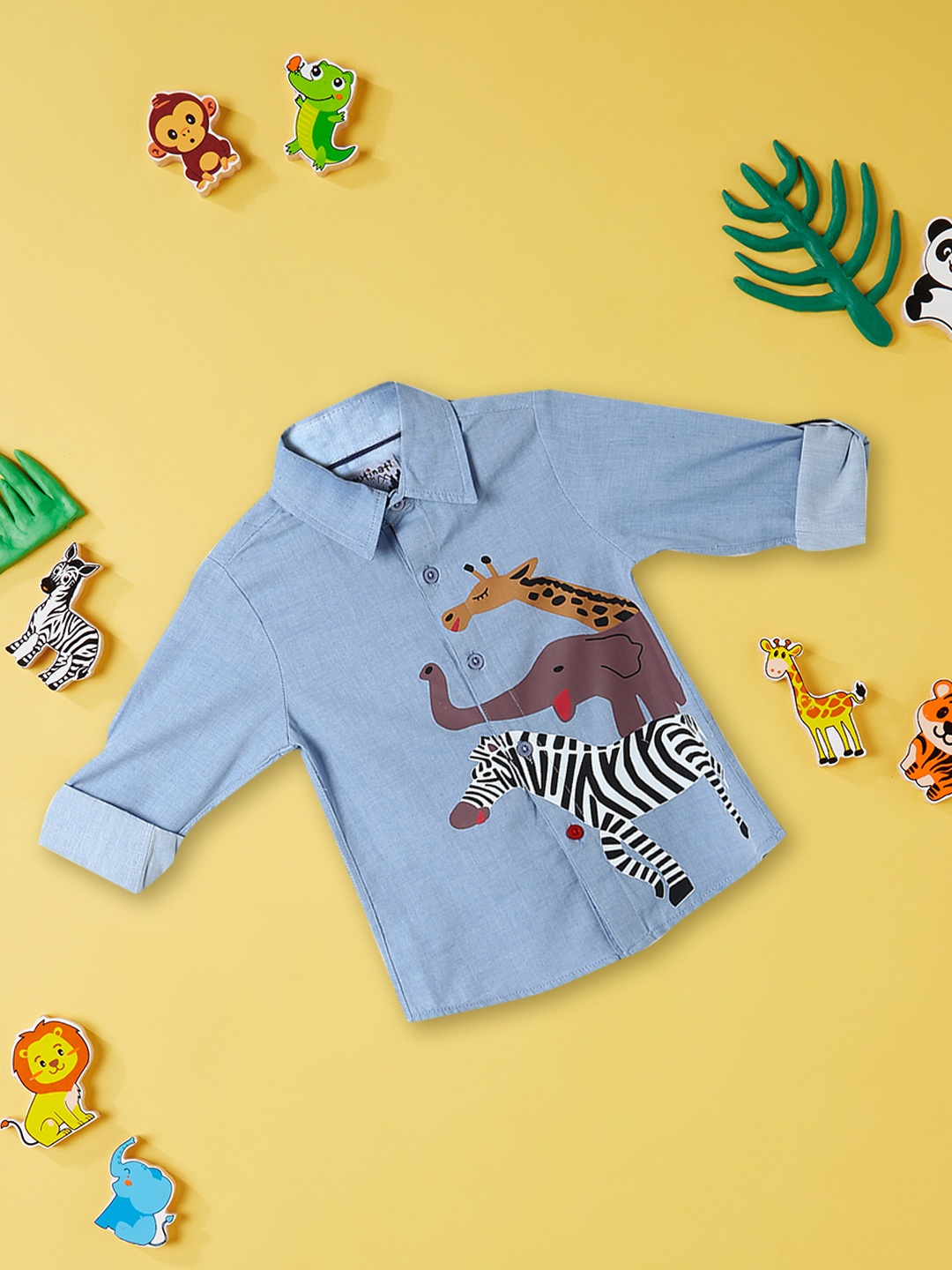 

Nauti Nati Boys Blue Printed Casual Shirt