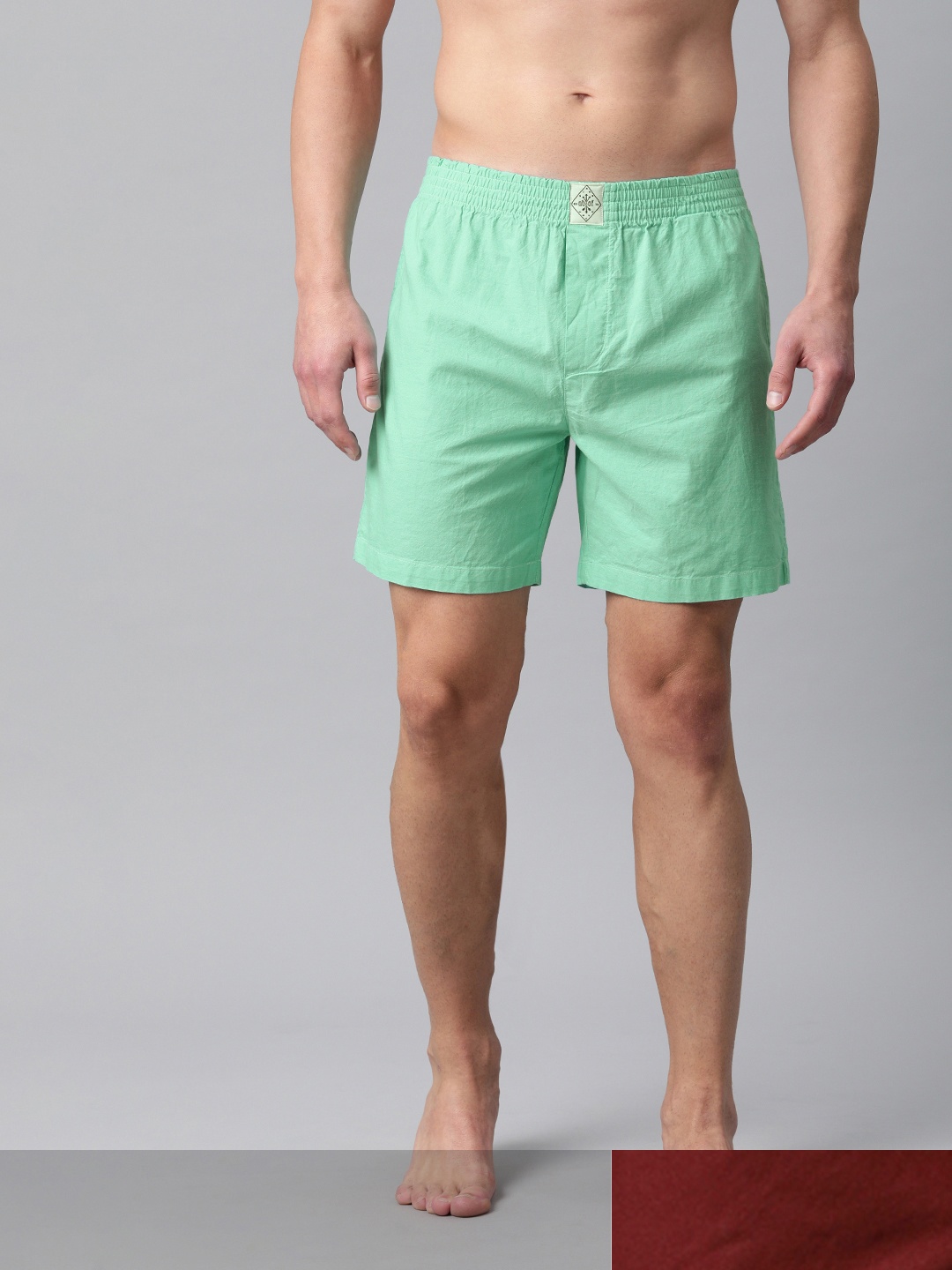 

abof Men Pack of 2 Solid Loose Fit Boxers - BOS21AMCWBS1903342, Green