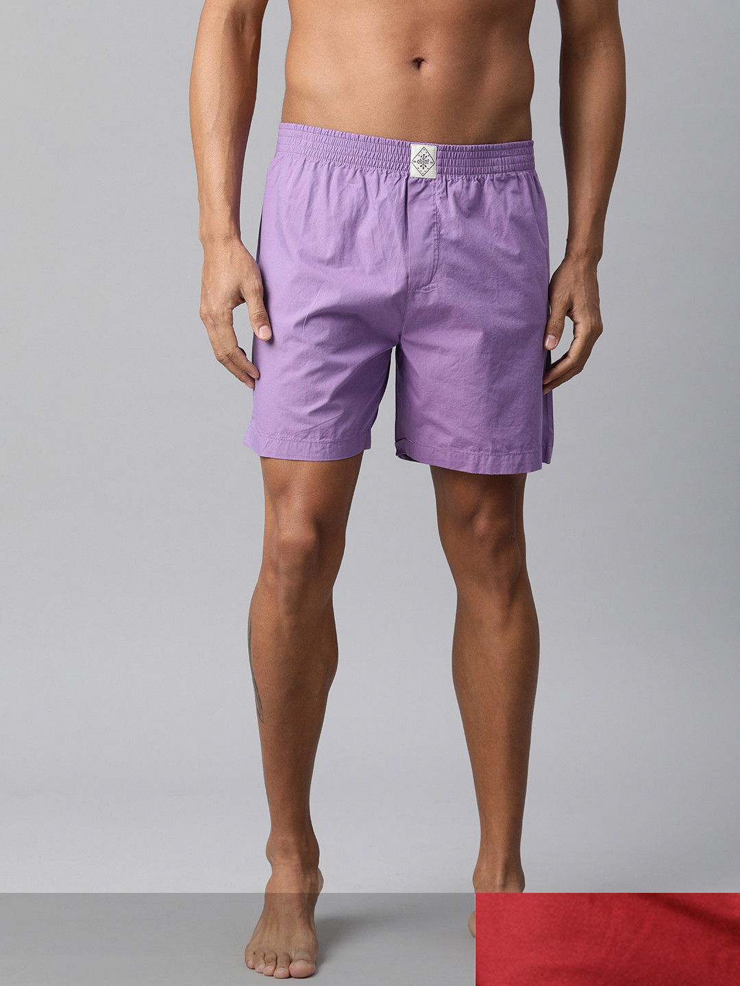 

abof Men Pack of 2 Solid Loose Fit Boxers - BOS21AMCWBS1900342, Purple