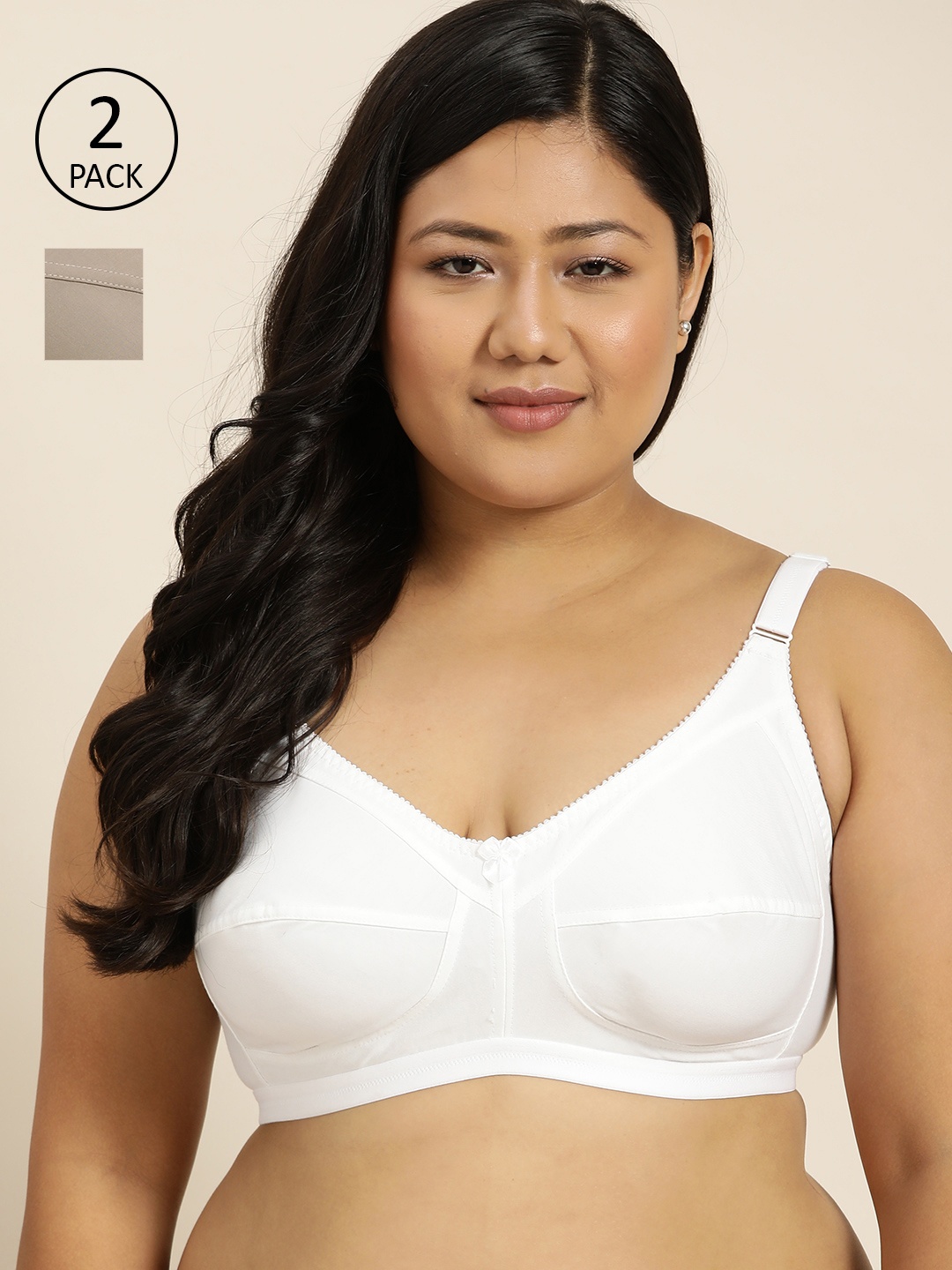 

Sztori Plus Size Pack of 2 T-shirt Bras, White
