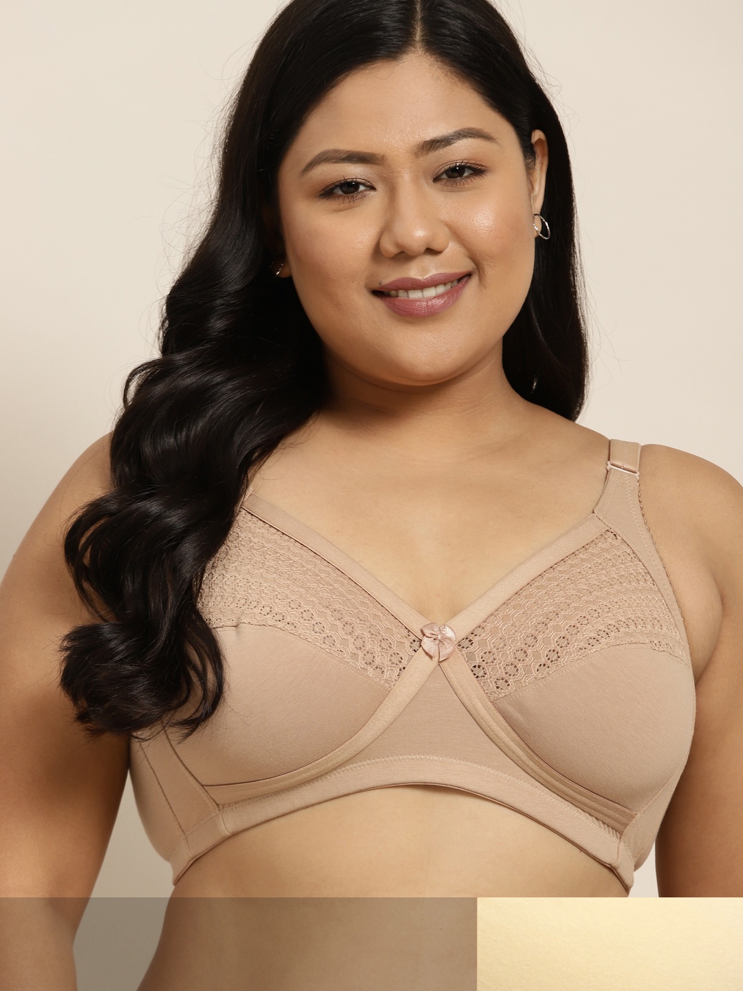 

Sztori Plus Size Set Of 2 Solid Everyday Bra, Beige