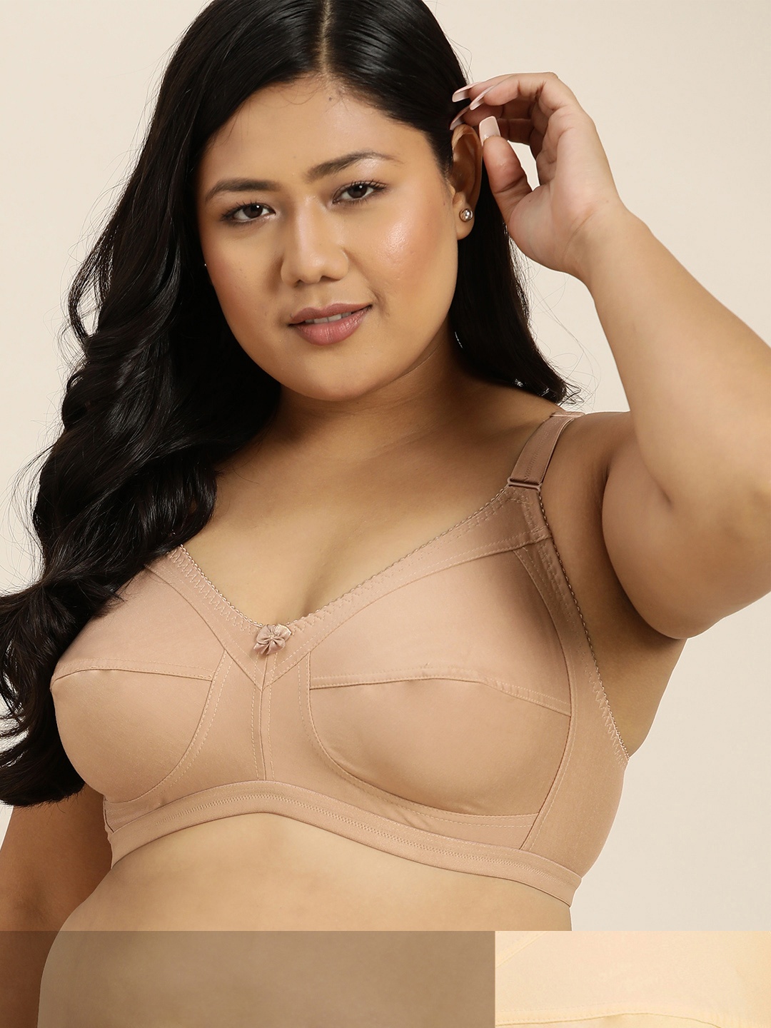 Sztori Plus Size Pack of 2 Everyday Bra, Cream