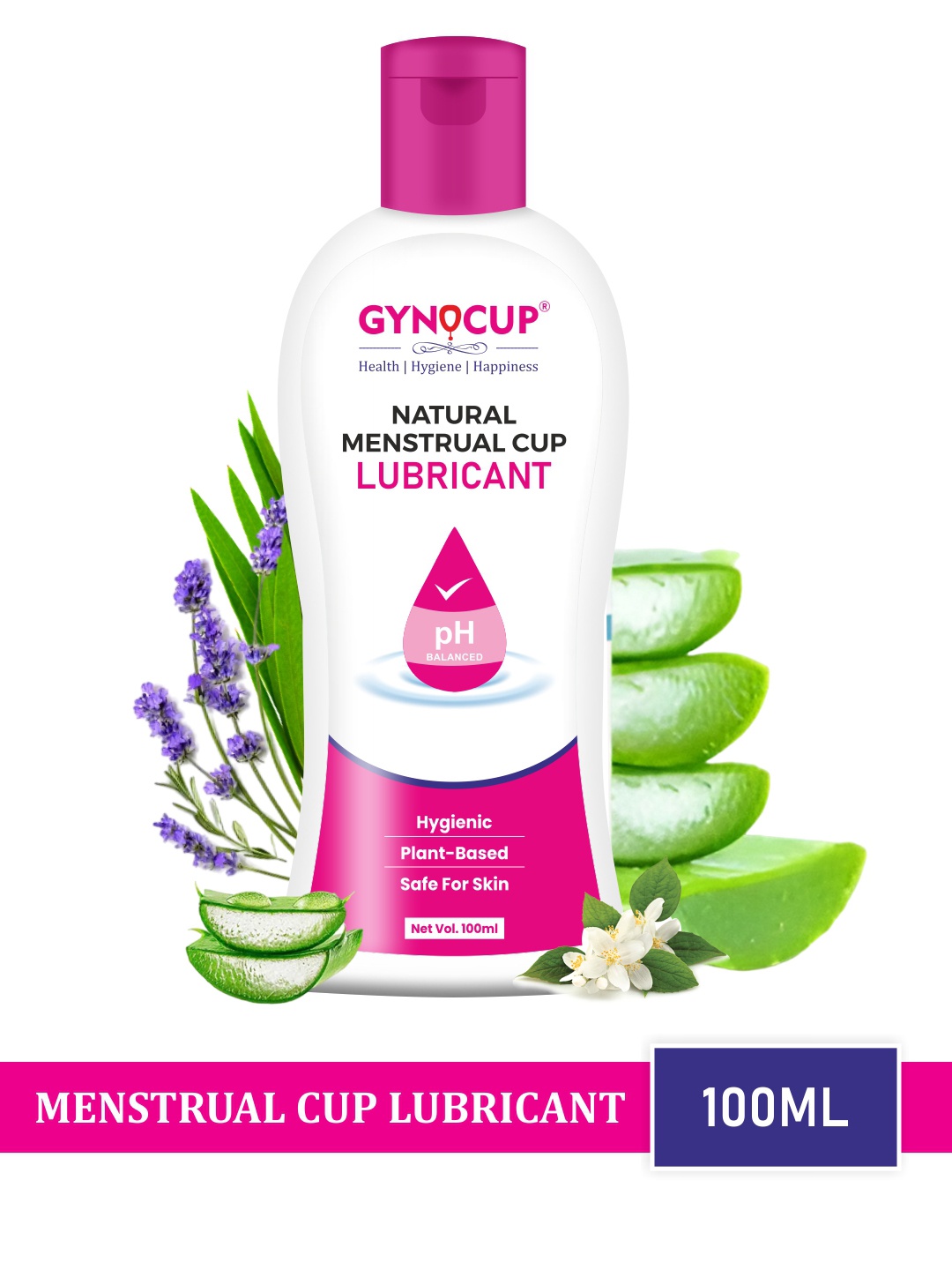 

GYNOCUP Water Based & pH Balanced Hypoallergenic Menstrual Cup Lubricant - 100ml, White