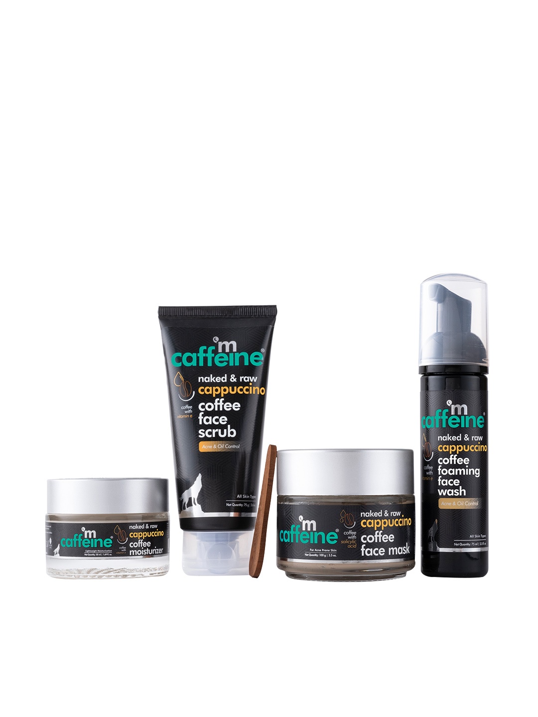 

MCaffeine Sustainable Acne Control Kit with Face Scrub - Cappuccino Coffee Routine, Brown
