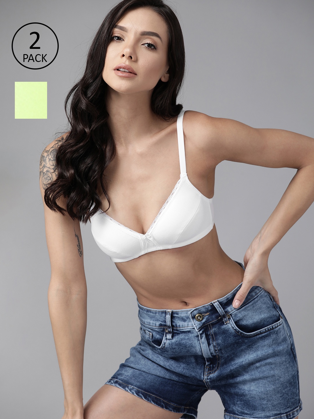 

Roadster Pack of 2 Everyday Bras - Half Coverage, White