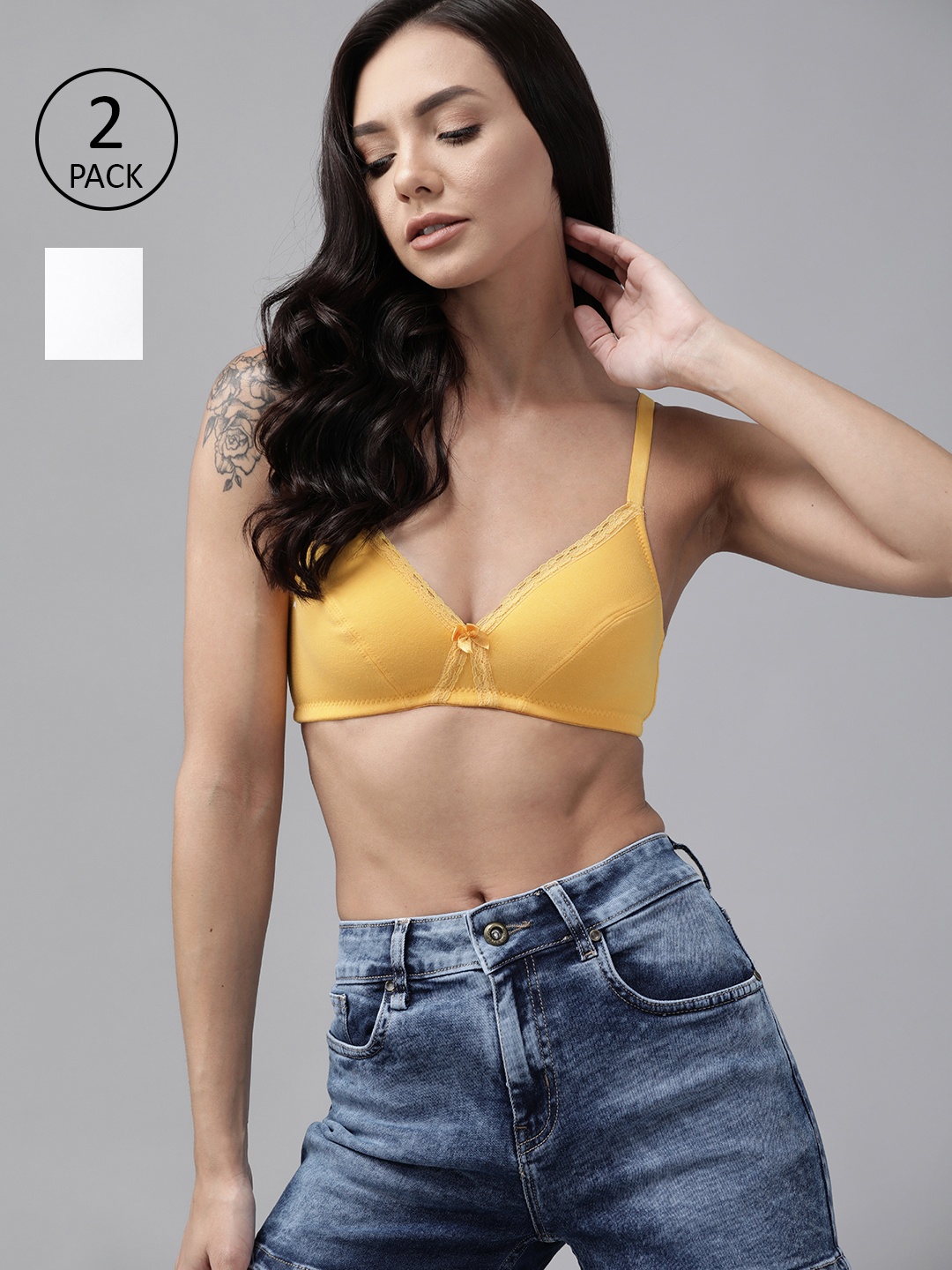 

Roadster Pack of 2 Everyday Bras - Half Coverage, White