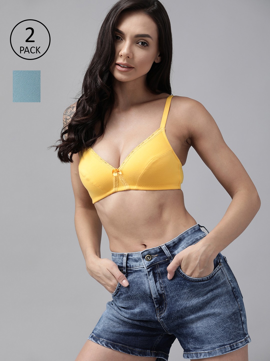 

Roadster Pack of 2 Everyday Bras - Half Coverage, Blue
