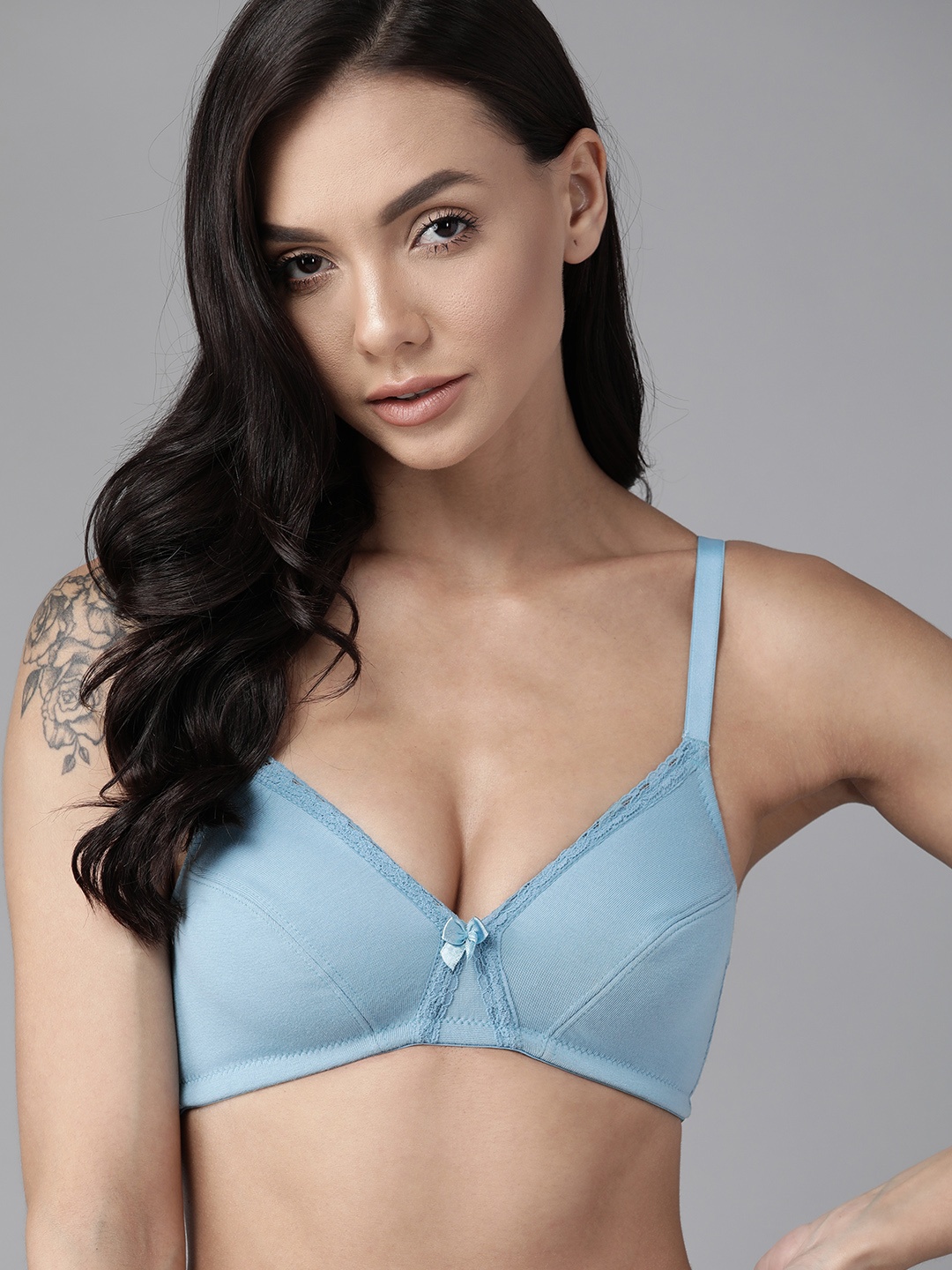 

Roadster Blue Solid Everyday Bra - Medium Coverage