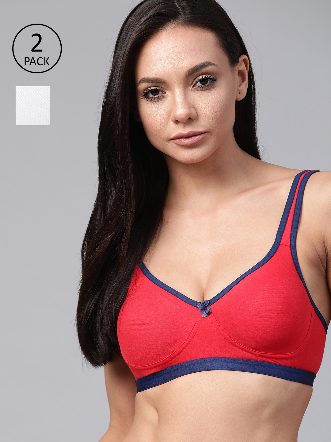

Roadster Women Pack Of 2 Solid Medium Coverage T-shirt Bras PM-RD-CT-01, White