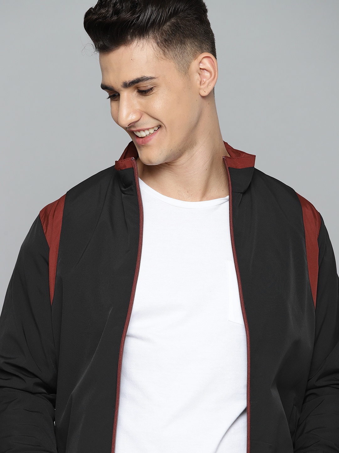 

Mast & Harbour Men Black Solid Tailored Jacket