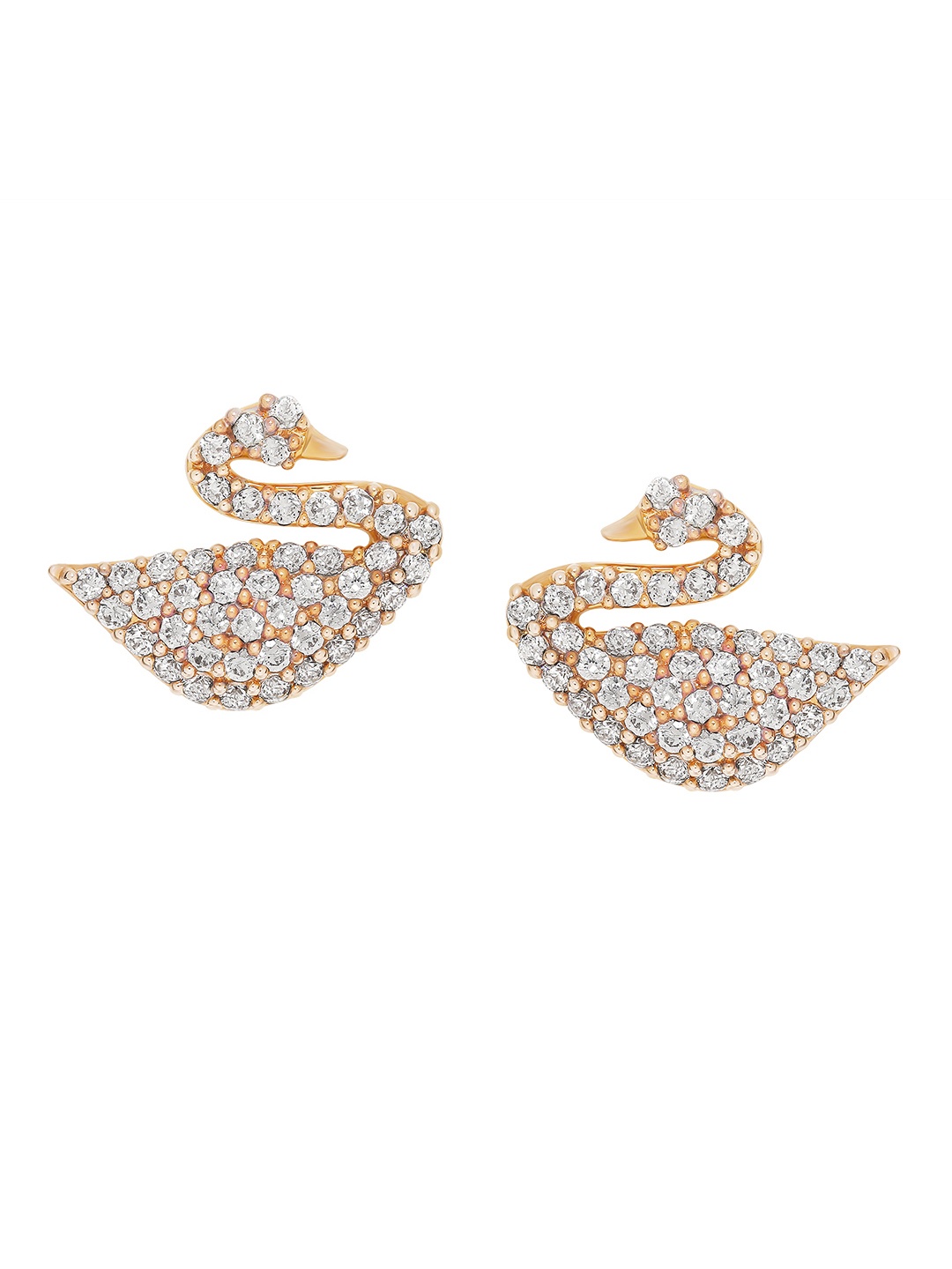 

SWAROVSKI White Rose Gold Plated Swan Pierced Crystal Stud Earrings