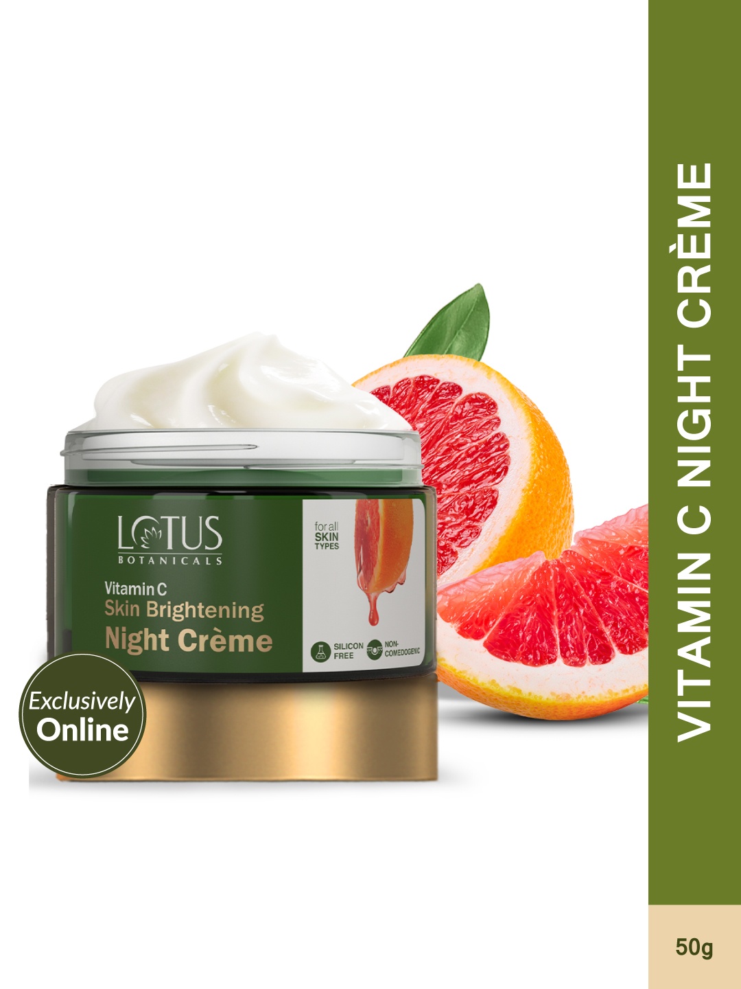 

Lotus Botanicals Vitamin C Skin Brightening Night Creme 50 g, White