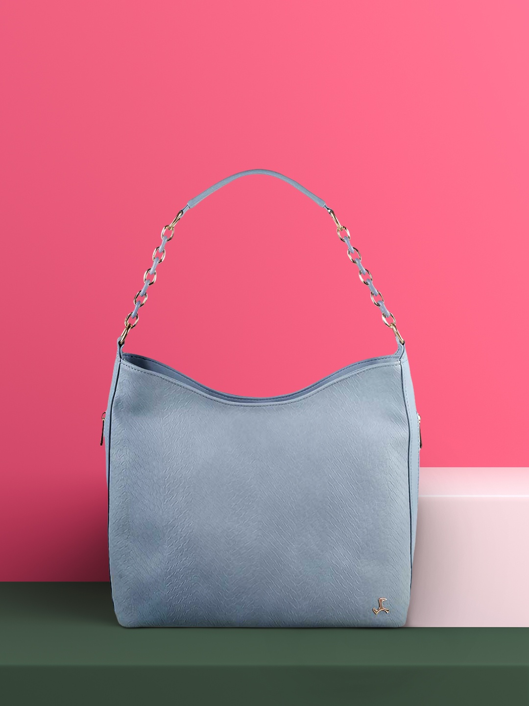 

Mochi Blue Structured Hobo Bag