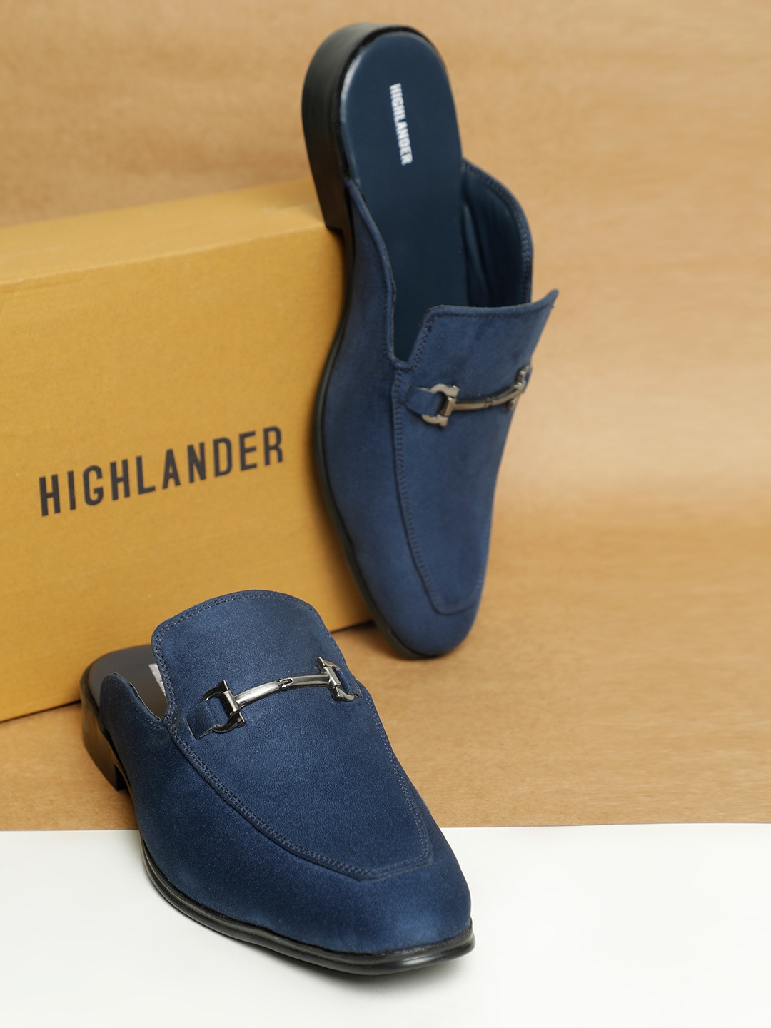 

HIGHLANDER Men Blue Suede Mules