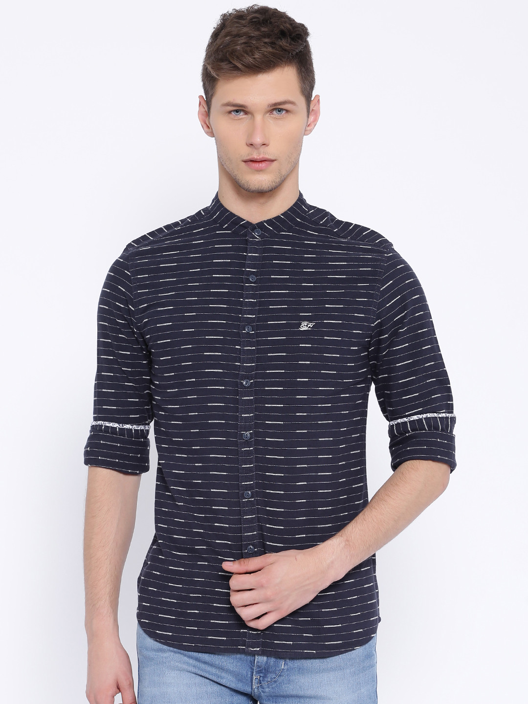 

Ed Hardy Navy Striped Casual Shirt, Navy blue