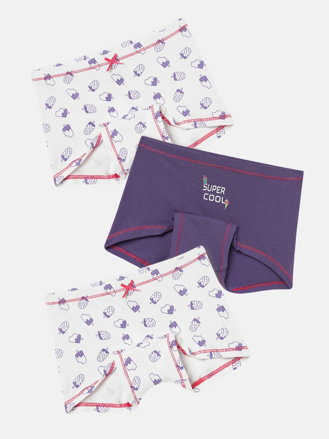 

mackly Girls Pack Of 3 Assorted Boxer-Style Briefs MB-26-2-4 YRS