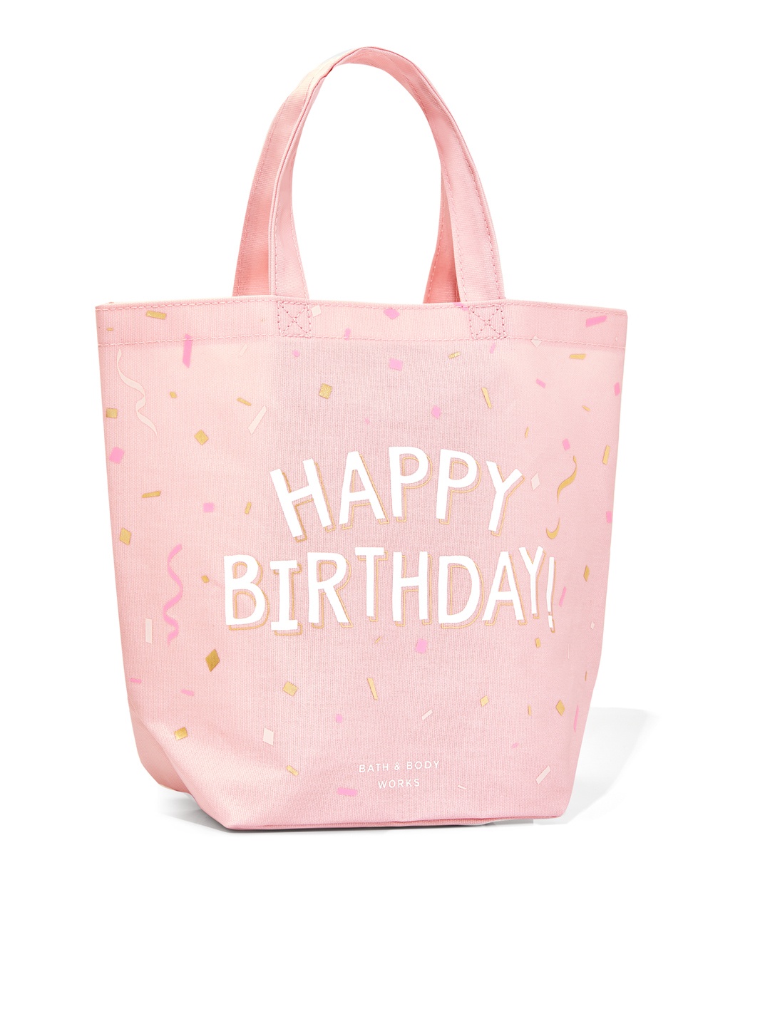 

Bath & Body Works Peach-Coloured & White Birthday Canvas Gift Bag