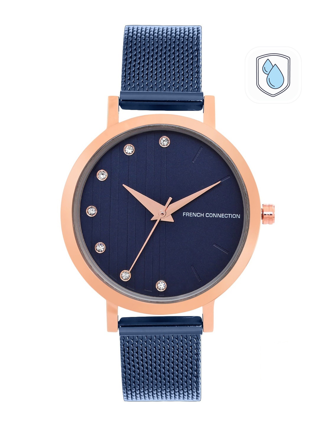 

French Connection Women Blue Embellished Dial Analogue Watch FC20-63K-R, Navy blue