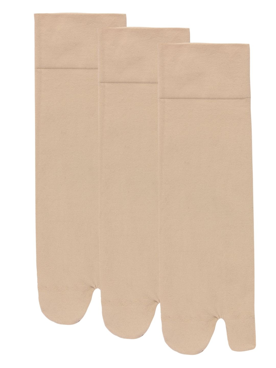 

N2S NEXT2SKIN Women Pack Of 3 Beige Solid Above Ankle-Length Thumb Socks