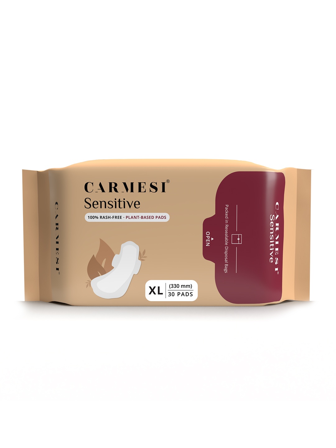 

CARMESI Sensitive Sanitary Pads - 30 Pads - 30 XL, White
