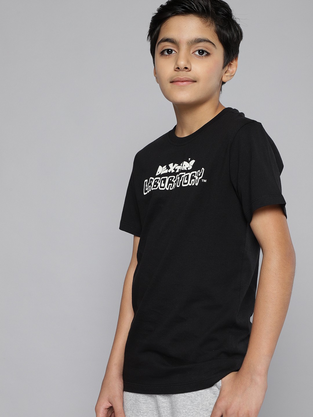 

Dexter by Kook N Keech Teens Boys Black Dexter Printed Pure Cotton T-shirt