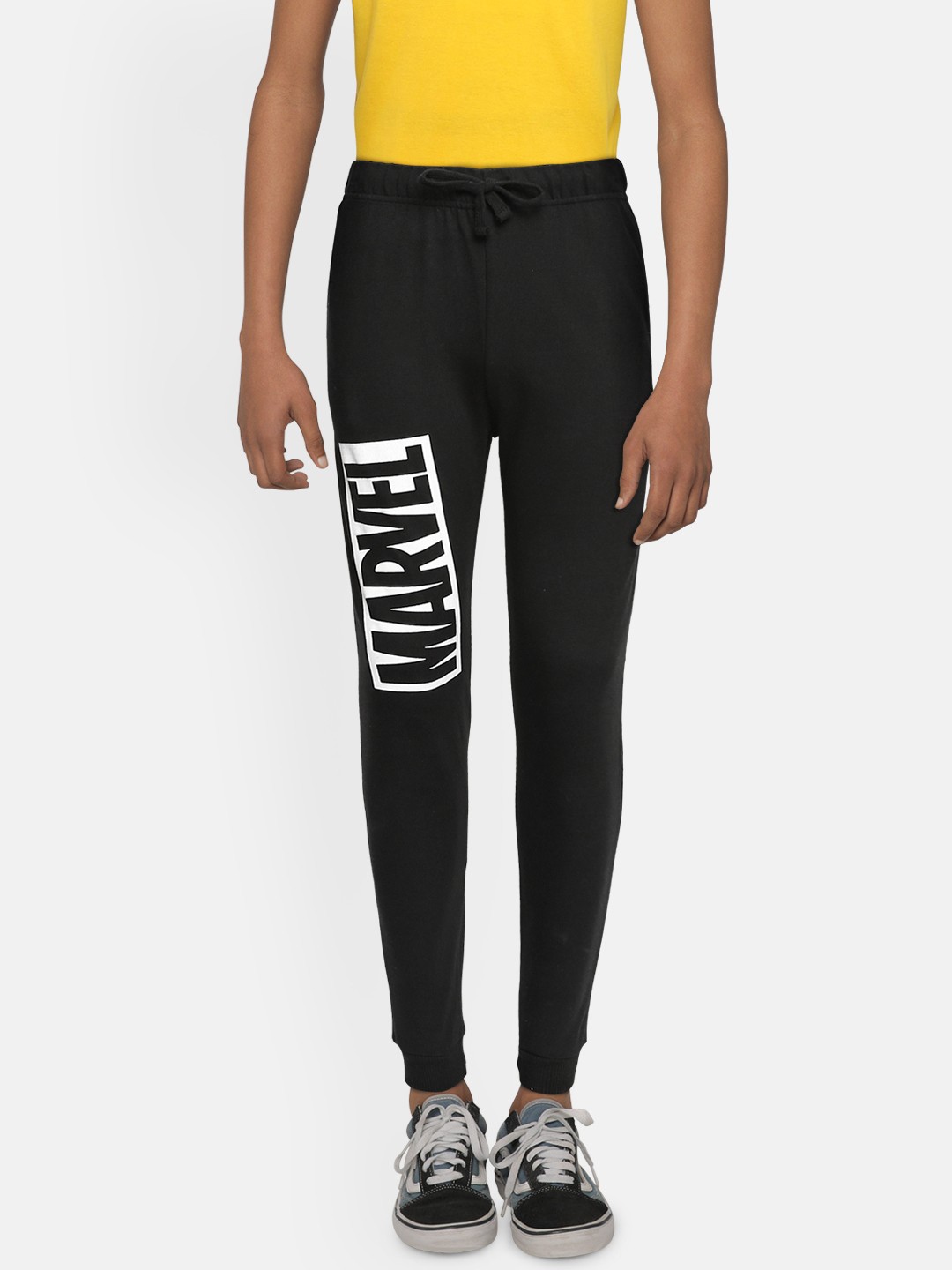 

Kook N Keech Marvel Teens Boys Black Printed Pure Cotton Joggers