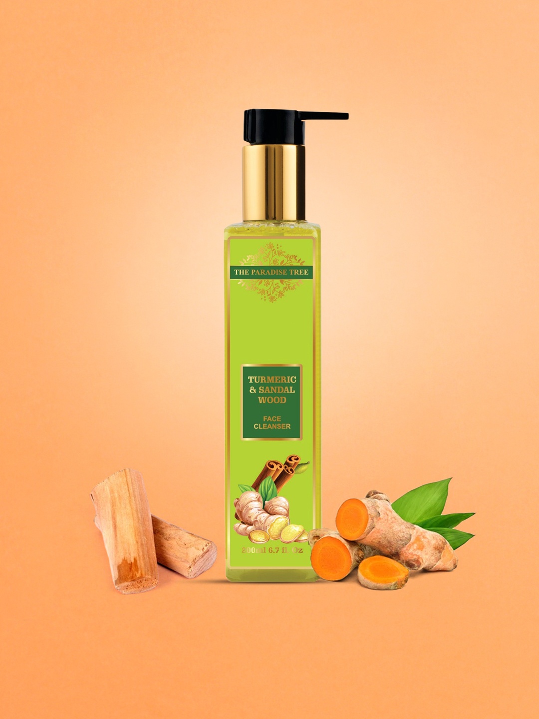 

The Paradise Tree's Unisex Turmeric and Sandalwood Face Wash & Cleanser 200ml, Green
