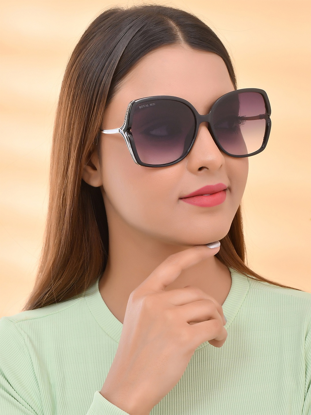

ROYAL SON Women Grey Lens Oversized Sunglass with UV Protected Lens - CHIWM00113-C1