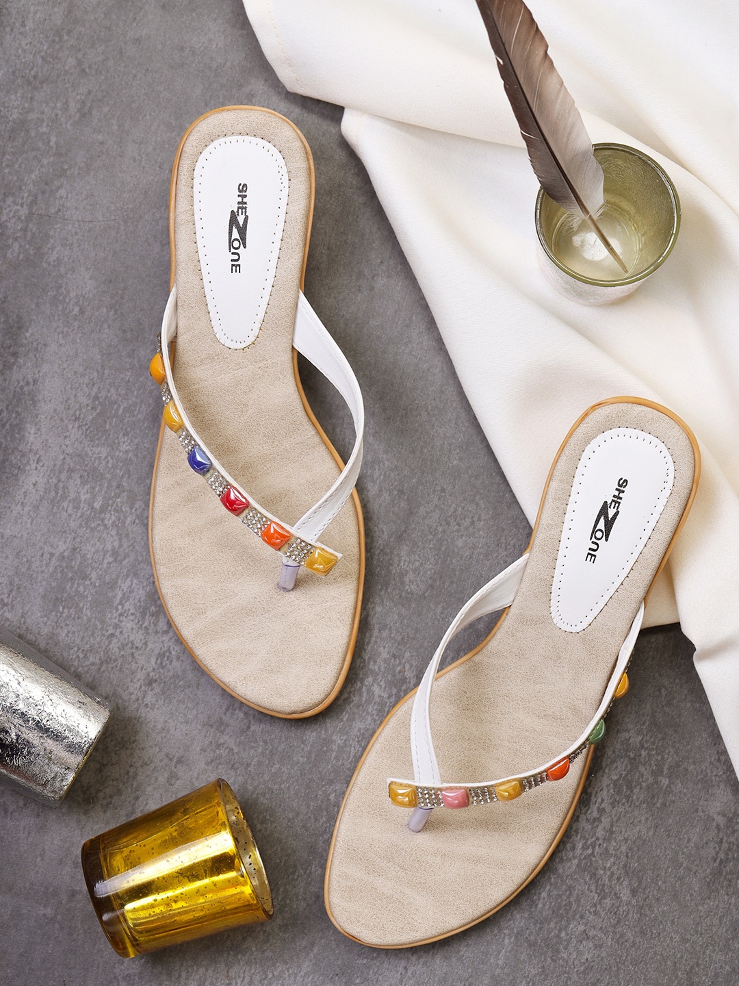 

Shezone White Block Regular Heels