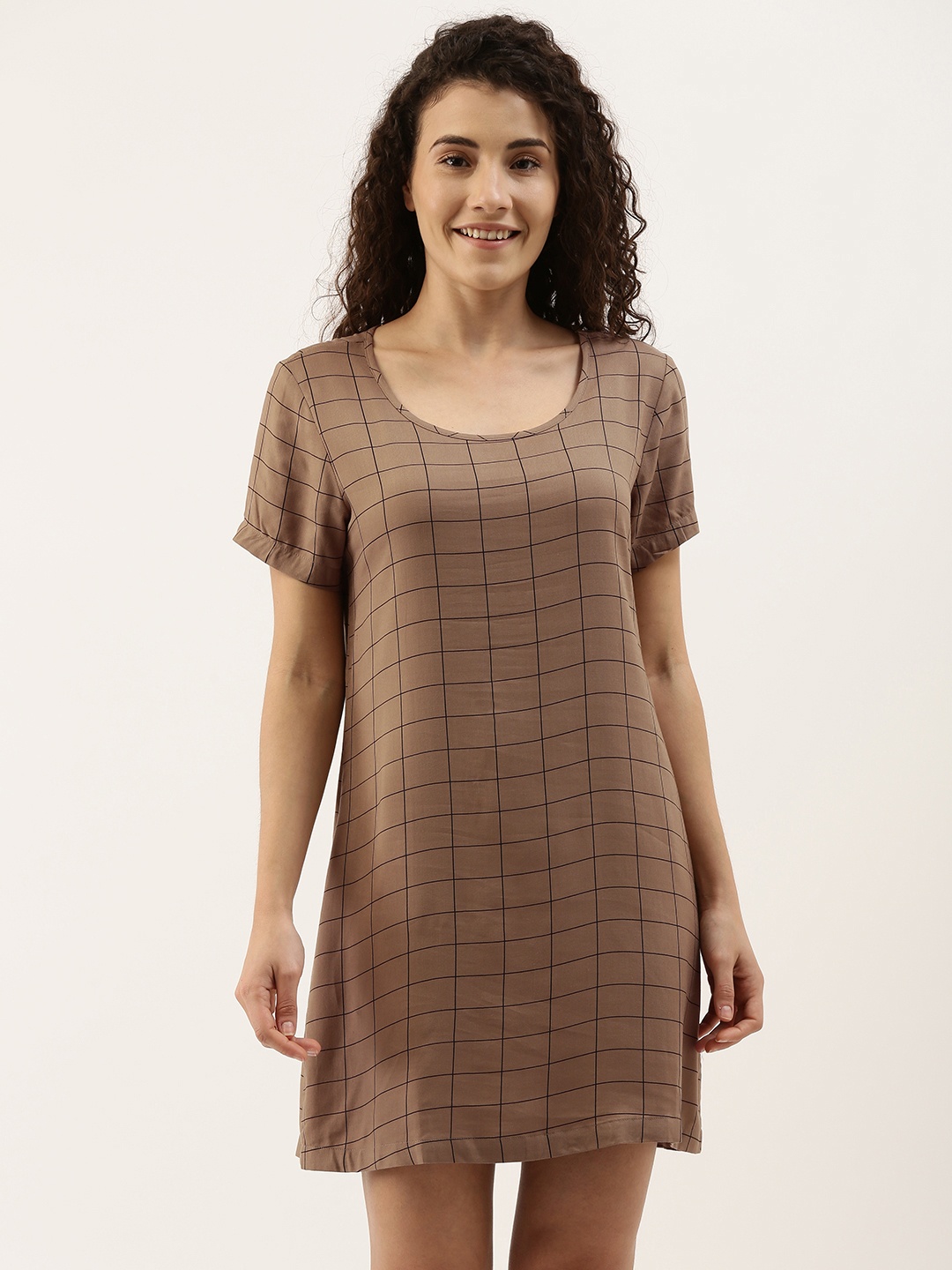 

ETC Brown & Black Checked Nightdress