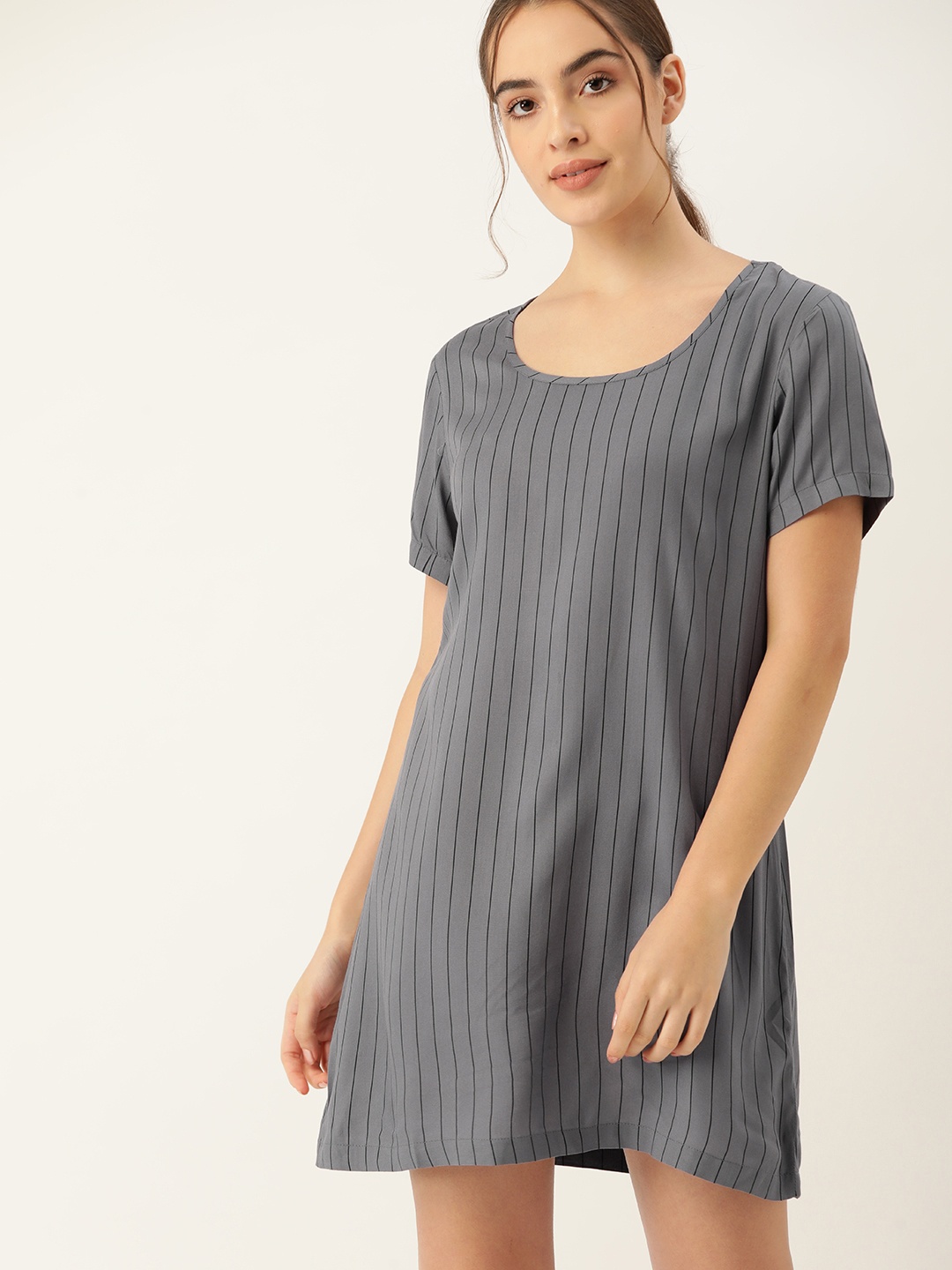 

ETC Grey Striped Sleep Shirt
