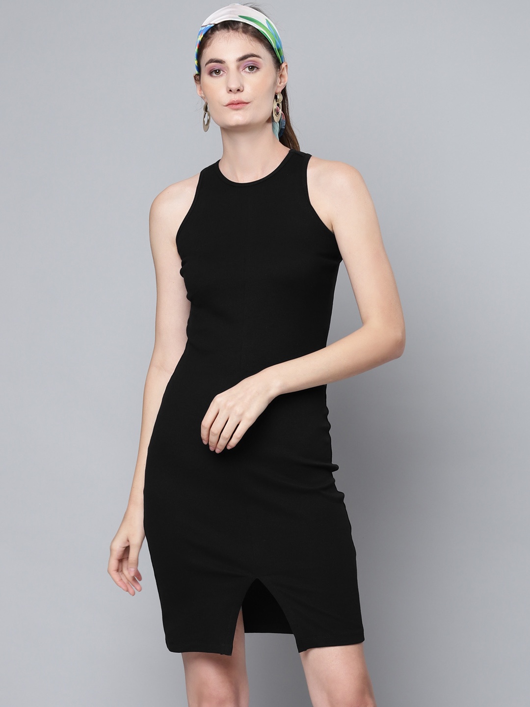 

SASSAFRAS Black Bodycon Dress