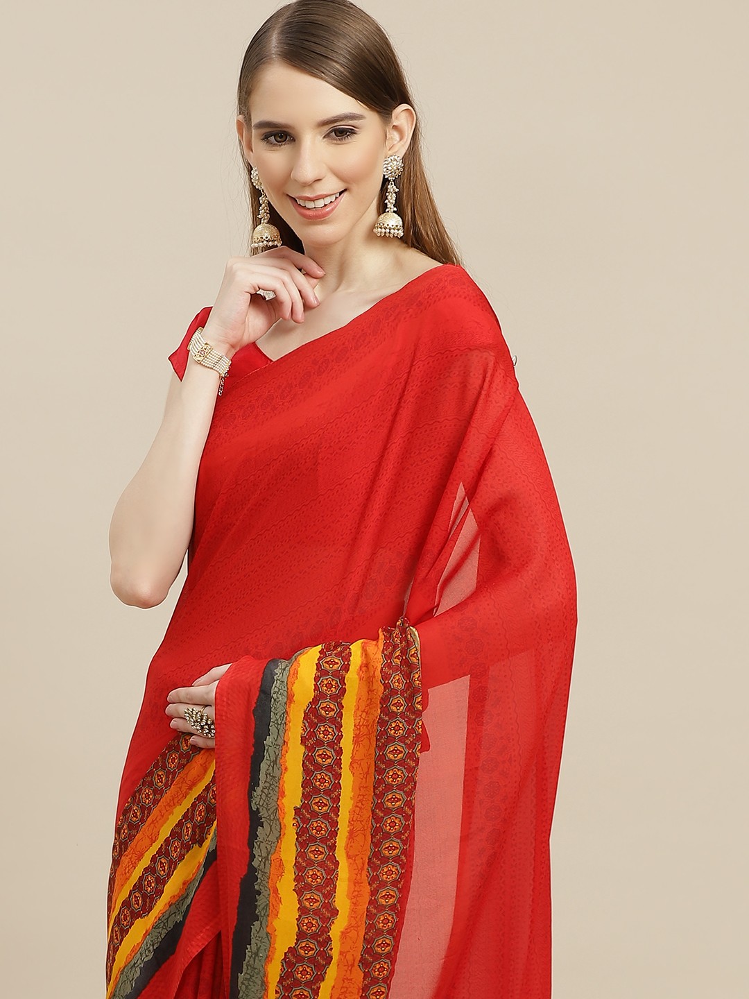 

Anouk Red Pure Georgette Saree