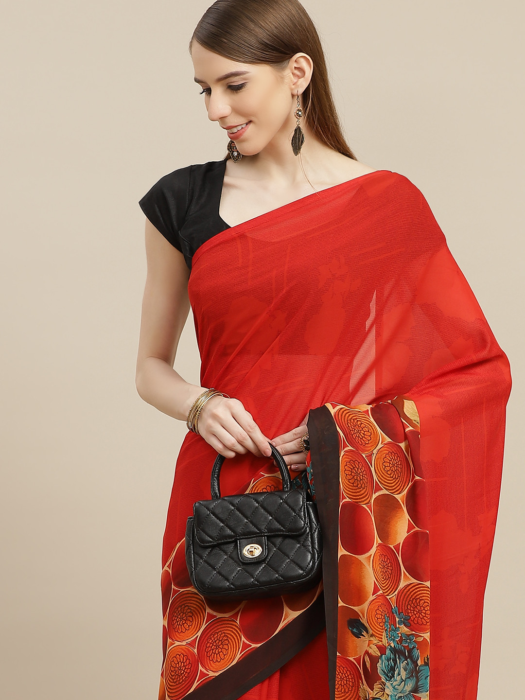 

Anouk Red Pure Georgette Saree