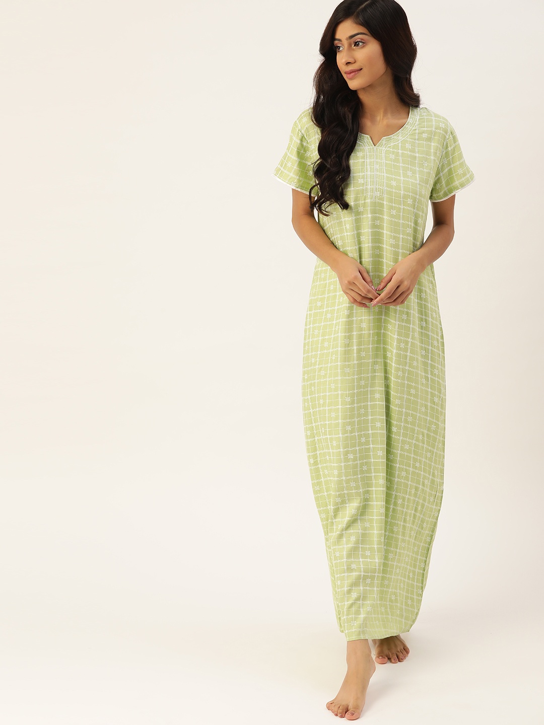 

ETC Green Printed Maxi Nightdress